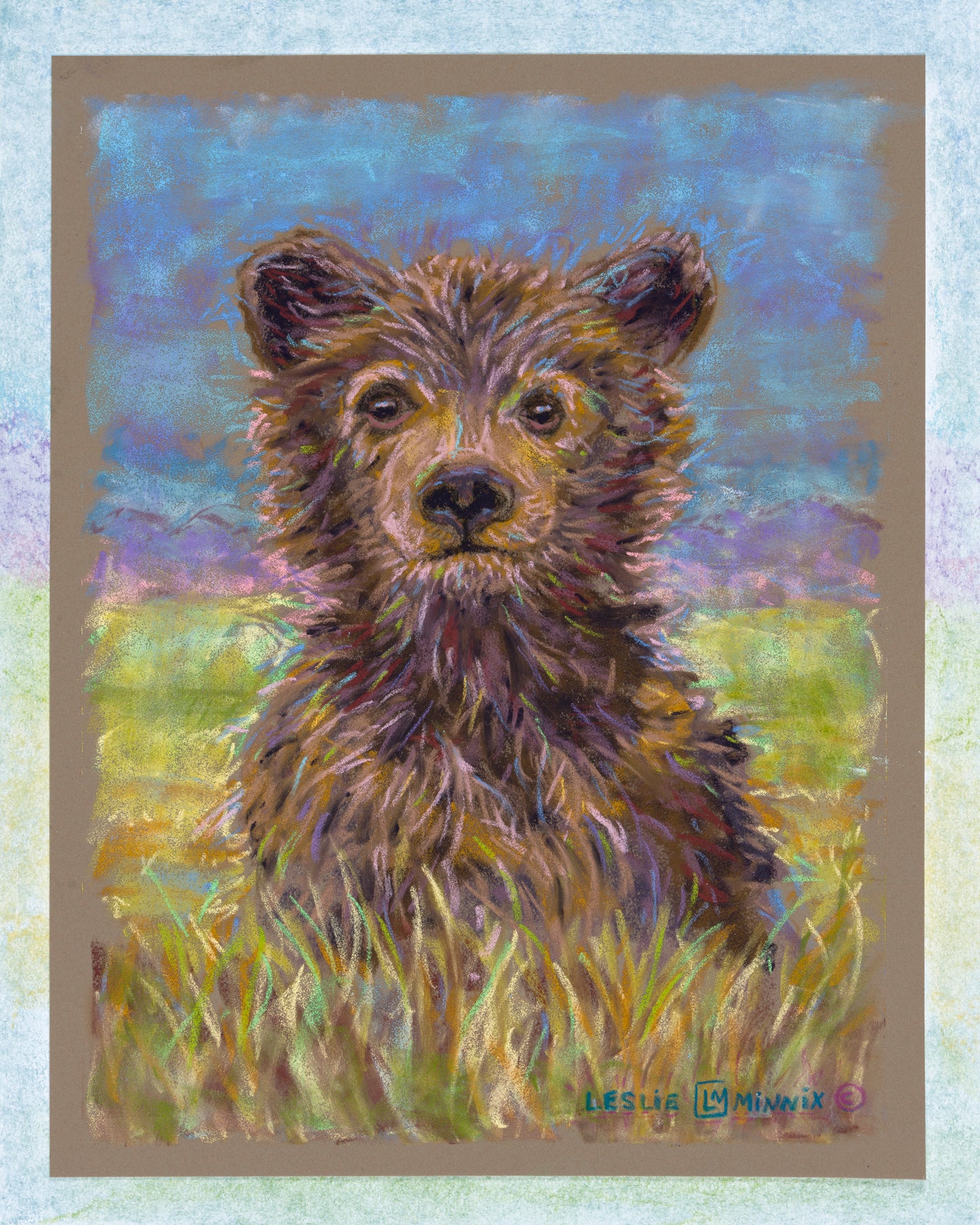 *SOLD* ORIGINAL: Pastel "What's Up Cub", 8" x 10" Artist: Leslie Minnix