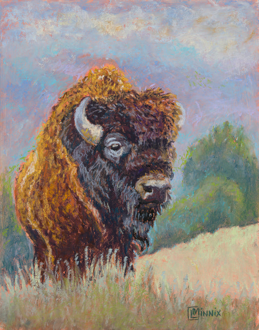 *SOLD* ORIGINAL: Pastel "Montana Tatanka", 11" x 14" Artist: Leslie Minnix